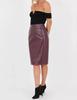 Handmade Leather Women's Skirt Maroon Lambskin Stylish Knee Length Skirts