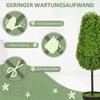 Artificial Boxwood Plants, Set of 2, 90 cm, Teardrop Shape, in Pots, Plastic