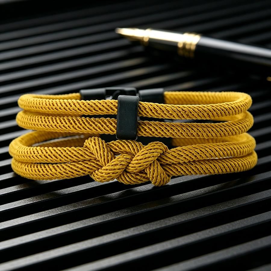 2Pcs Handmade Infinity Knot Men Bracelet Top Grade A 4mm Braided Cord 6 Color Options Daily Casual Jewelry Wrist Accessories