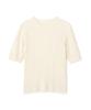 N Natural Beauty Short Sleeve Ribbed Knit Size M Basic Women's Off-White Sweater,
