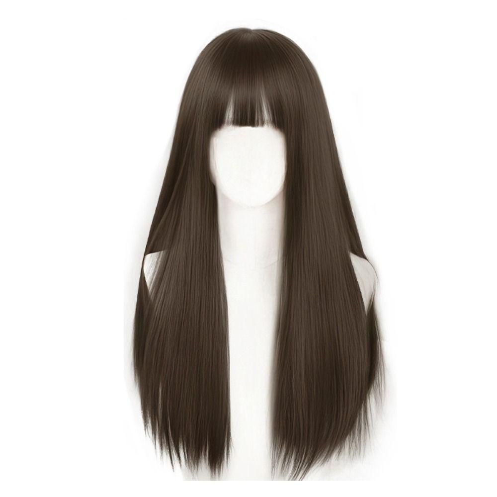 Halloween Women Layered Wigs Realistic Lolita Cosplay Wigs Sweet Long Straight Hair Wigs  Summer