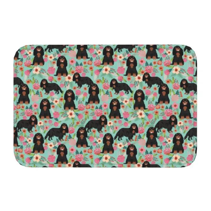 Cavalier King Charles Spaniel Pet Portraits Art Doormat Non-Slip Kitchen Bath Mat Bedroom Balcony Door Floor Entrance Carpet Rug