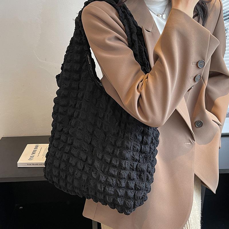 Сумка-облако для девочек Heart Folds Puff, женская, студенческая, через плечо, подмышечная сумка, большая вместимость, простая сумка