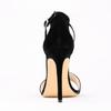 LOSLANDIFEN Sexy Women Summer Sandals Thin Heels Shoes Open Toe Velvet Party  Black Elegant Woman Buckle Pumps
