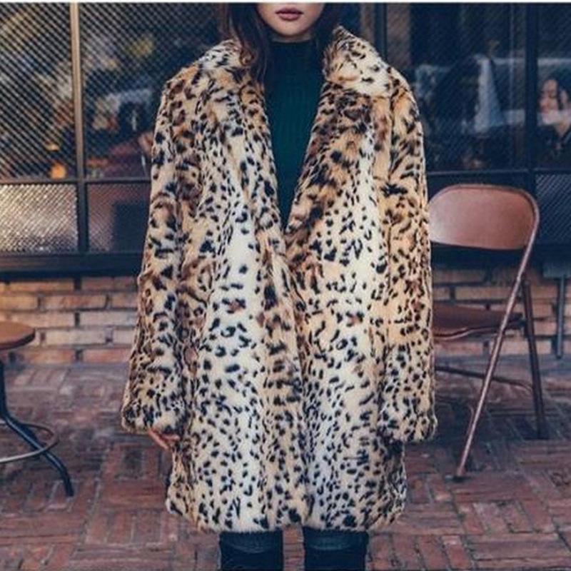 Spring, Autumn and Winter New Specials, Rabbit Fur and Leopard Print Imitation Fur Jacket, Fashionable Medium and Long Fur Coat, Women's Tide To Keep
