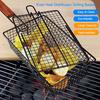 Grilling Nonstick Grill Basket with Lid Metal Barbecue Basket with Foldable Removeable Wooden