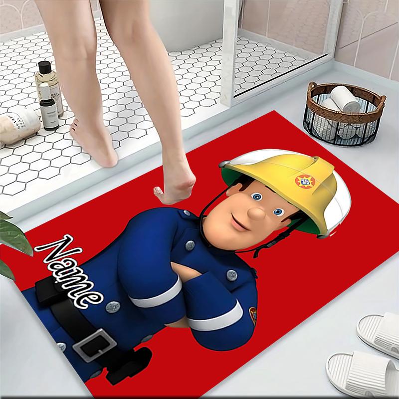 Custom Name Fireman Sam's Adventure Carpet Rug Customizable Soft Washable Anti-Slip Home Living Room Sofa Mats Personalized Rug. 0909274