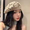 Japanese Style Flower Hat Breathable Crochet Knitted Cap Elegant Hollowed Out Beret  Gift