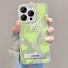 Подходит для чехла для мобильного телефона Apple 15 Iphone14pro Матовый зеленый Любовная подставка 13 Большое отверстие Прозрачный Мягкий край 8