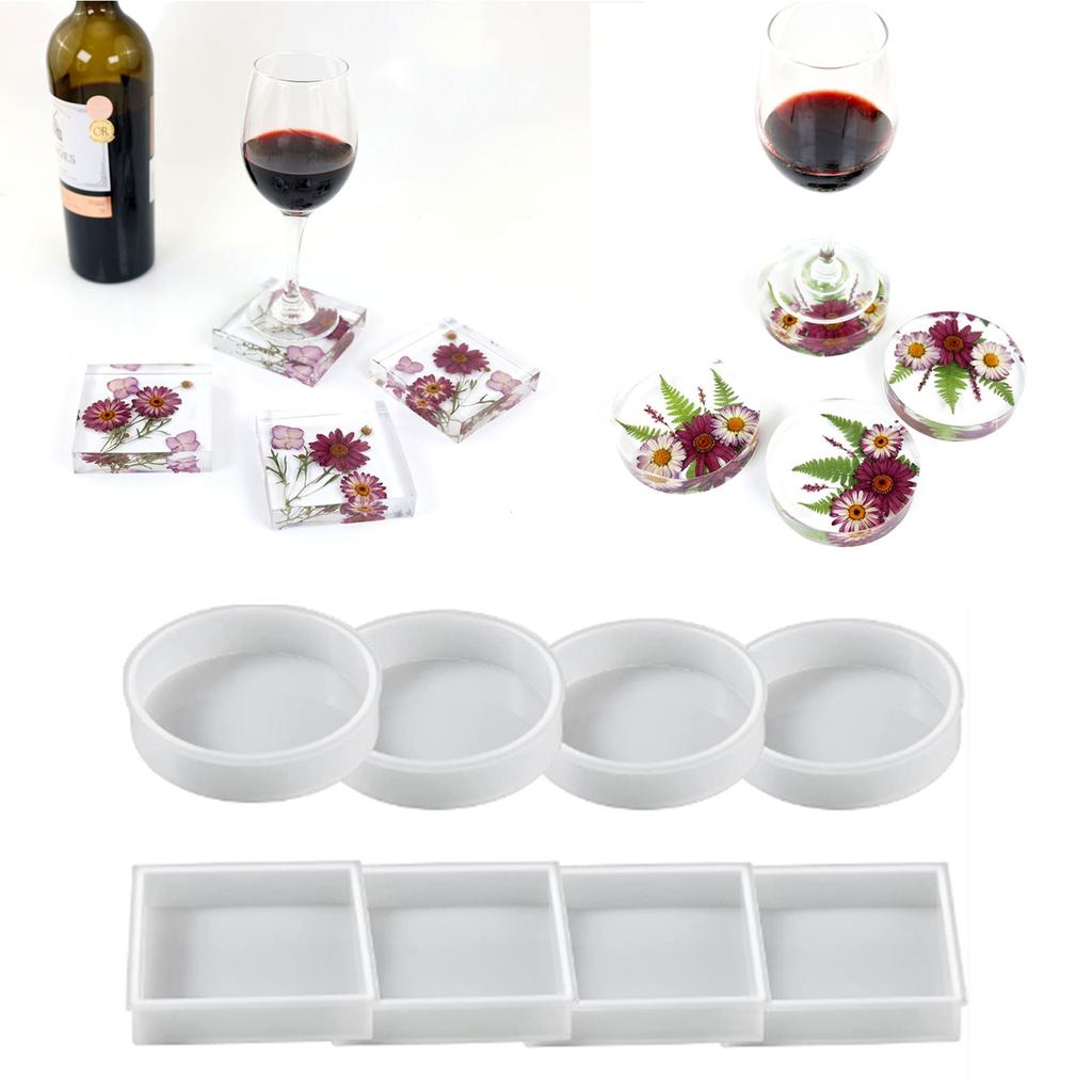 Placemat Tray Molds DIY Coaster Molds Silicone Tray Molds Epoxy Resin Casting Molds for DIY Casting Home Decoration