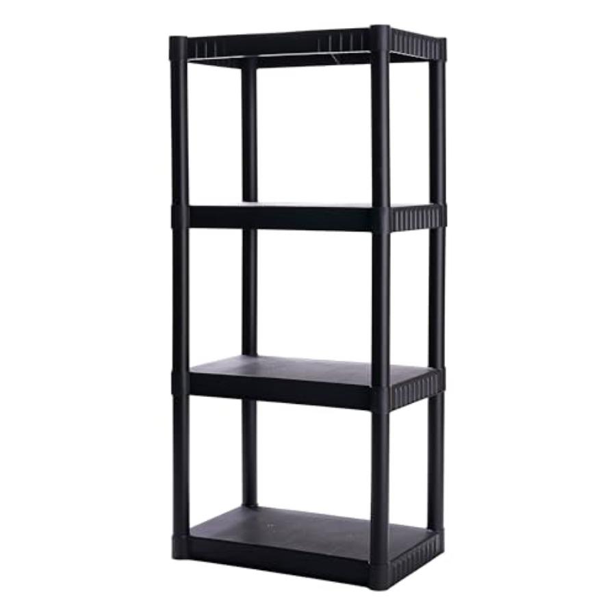 Пластиковые стеллажи для хранения 4 полки 48 x 23 x 14 200 фунтов Вместимость Кладовая Офис Шкаф и Гараж Полки Легко Собрать Прочный Пласт