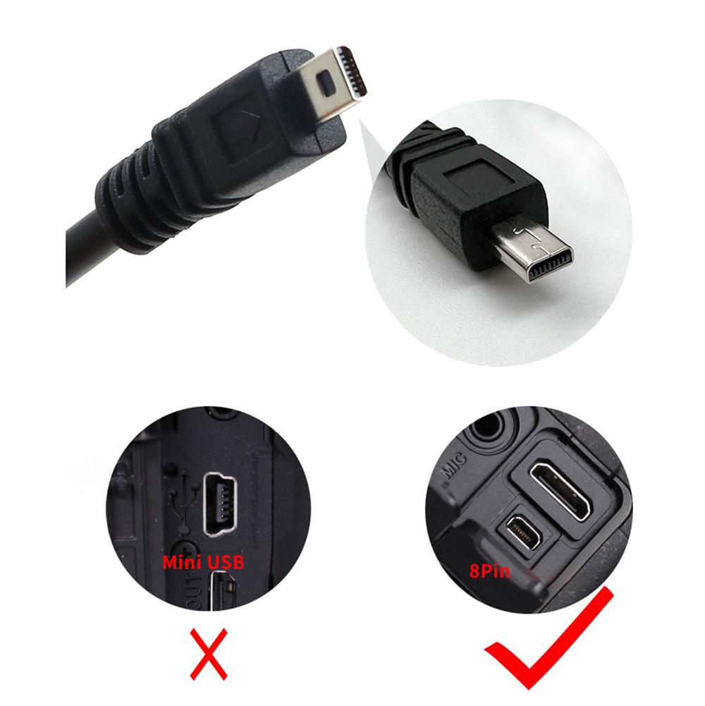 USB-кабель данных к Mini 8P для цифровой камеры, телефона, 5-жильный провод для Nikon, Olympus, Sony, Casio, Sanyo, Fuji, Panasonic, шнур данных