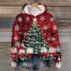 Women's Fashion Casual Long Sleeve Christmas Printed Hooded Sweatshirt