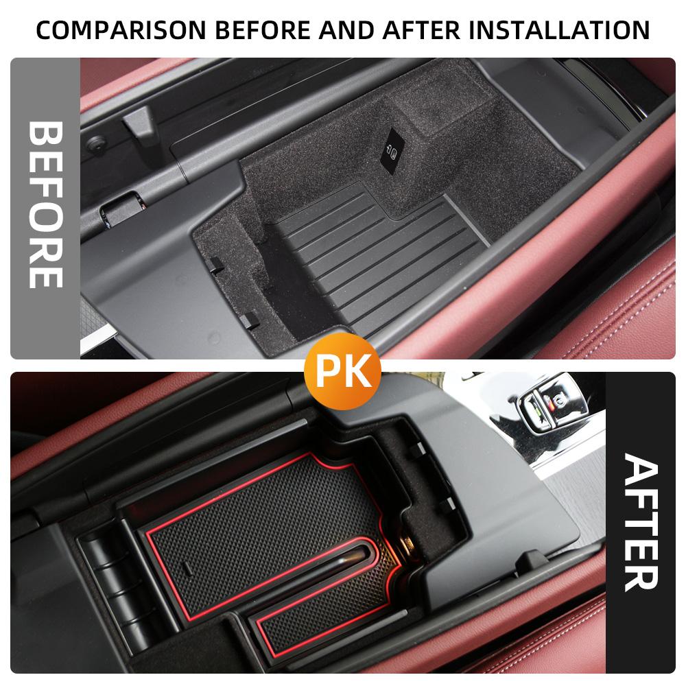 Car Armrest Storage Box For BMW 5 Series G30 G31 2020-2023 Central Control Organizer Tray Auto ABS Interior Accessories