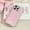 New Cute Bow IPhone 16 Protective Case 14pm Mobile Phone Case Girl Pink Apple 15 Silver Edge Glue