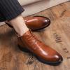 Men's British Leather Shoes Men's Korean Version Pointed Business Dress Casual Leather Boots Trend Chelsea Men's Boots Large Size Men's Shoes