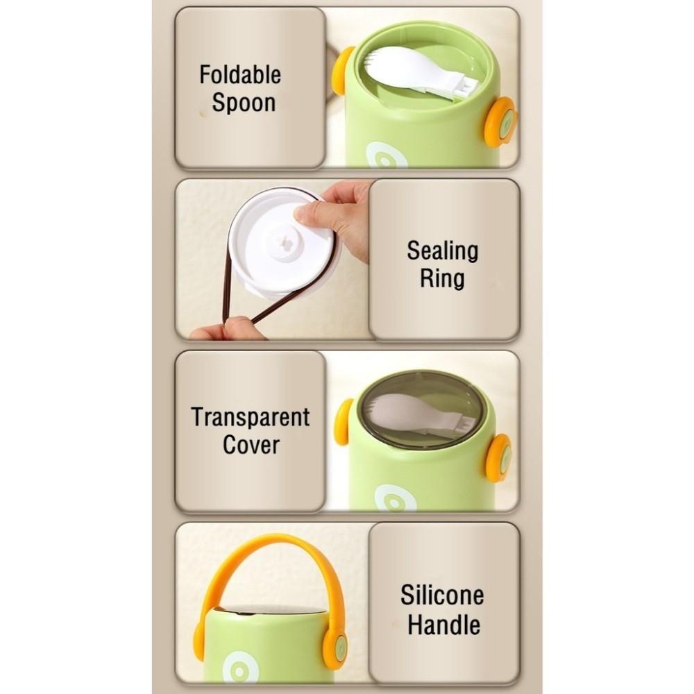 Двухслойный термо ланч-бокс из нержавеющей стали, контейнер для еды и супа, изотермический бокс для офиса и школы