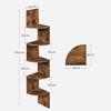 Corner Shelf, Wall Shelf, 5 Tiers, Floating Zigzag, Shelf for Kitchen, Bedroom, Living Room, Office, Rustic Brown