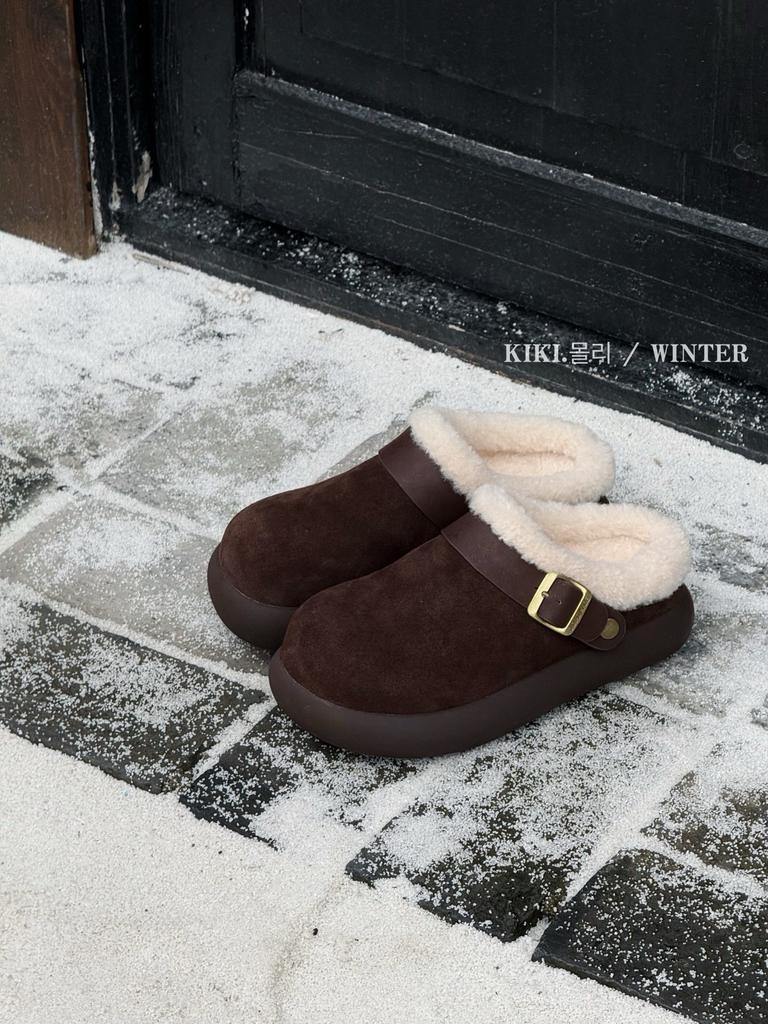 Sheepskin Version~ Retro Vacation Wind Stepping On Shit Feeling Sandals Women's Summer Square Head Leather Slope and Lazy Straw Woven One-word Drag