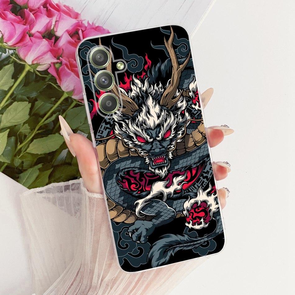 Для Samsung Galaxy A54 Чехол для телефона с рисунком Крутой Дракон Тигр Для Samsung A54 5G SM-A546B Мягкие Силиконовые TPU Чехлы
