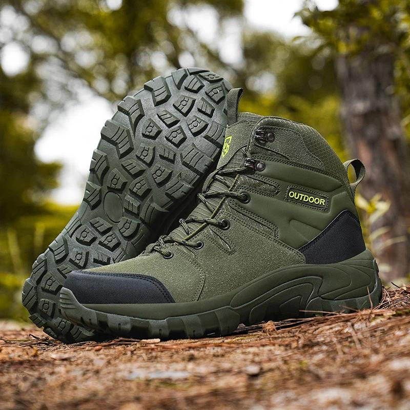 Men's Desert Boots Outdoor Non-slip Tactical Boots Hiking Desert Ankle Hunting Shoes Work Safty Men Boots Botines Zapatos Male