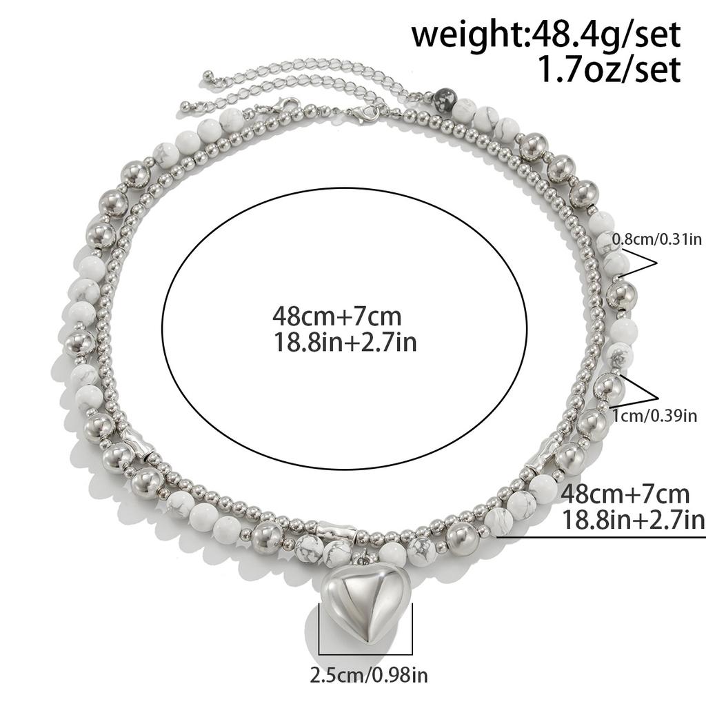 Ожерелье-цепочка на ключицу с подвеской в виде скелета и ста бусин, простое многослойное, с подвеской в форме сердца из сплава, набор