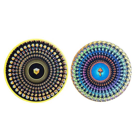 2/3 шт. Анимированный зоотропный слипмат 12 дюймов Оптическая иллюзия Мати для проигрывателя Анимированный виниловый слипмат с эффектом движения зоотропа Кинетическая визуальная пластинка