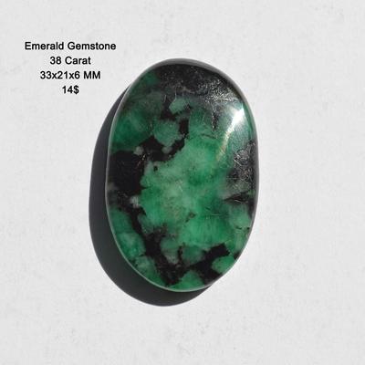 Кабошон из натурального зеленого изумруда качества AAA+, овальный изумрудный кабошон, размер 33x21x6 мм (38 карат)