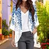 Ladies Fashion Loose Casual Print Beach Holiday   Sleeve Chiffon Cardigan