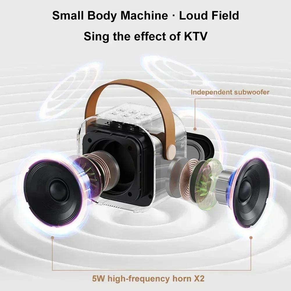 Караоке-машина, портативная акустическая система 5.3 PA с 2 беспроводными микрофонами, для дома, для семейного пения, для детей, подарки