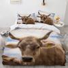 Пододеяльник с горной коровой размера кинг/квин, Комплект постельного белья с быком, забавный милый пододеяльник с травоядными для детей, мальчиков, девочек