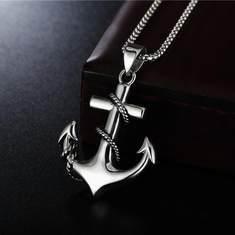 Прыгучий Характер Мужская Подвеска Ожерелье Хип-Хоп Якорь Титановая Сталь Подвеска Свитер Цепочка Женские Модные Аксессуары Украшение
