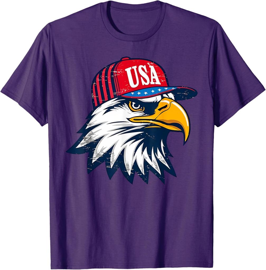 American Flag Bald Eagle Patriotic Usa Hat July 4Th Unisex T-Shirt