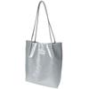 Crossmarberry Vertical Tote A4 Large Faux Shoulder Long Silver Women's Bag, Size, Capacity, Leather, Business, Cute, Large, Stylish, Bag, Simple,
