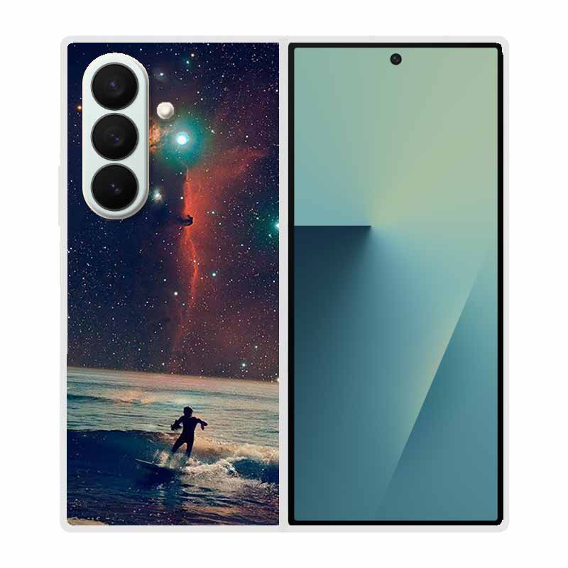 Чехол для SAMSUNG Fold 7 5G Чехлы Животное Мрамор Прозрачный Жесткий Телефон Funda для Galaxy Z Fold7 5G Задняя крышка Zfold7 Прозрачный корпус