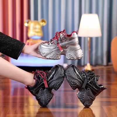 Маленький человек толстая подошва внутренняя высота увеличение 8см кроссовки женские повседневные спортивные туфли