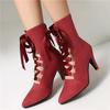Women's High-heeled Short Boots, Sexy European and American Style, Pointed Thin Heel Large Size Single Boots