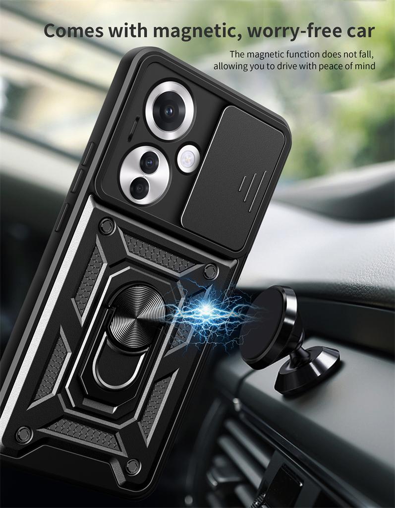 Для OPPO Reno 11F 5G чехол магнитное кольцо подставка телефон чехол для OPPO Reno 11 F CPH2603 6.7" Reno11 F 5G сдвижная линза защитная задняя крышка