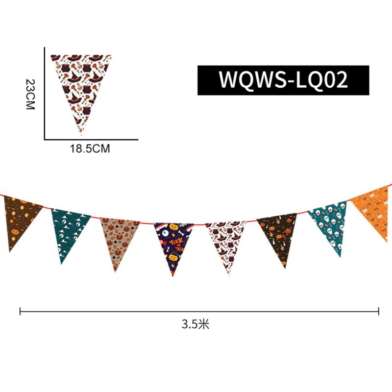 Счастливый Хэллоуин Бумажный Баннер Тыква Летучая Мышь Ведьма Паук Череп Письмо Висячие Украшения Для Хэллоуина