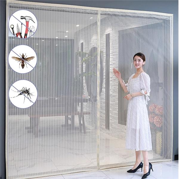 2027 2026 New Large Size Magnetic Mosquito Net Summer Anti Bug Fly Door Curtains Mesh Automatic Closing Door Screen Magic Mesh Kitchen Screen