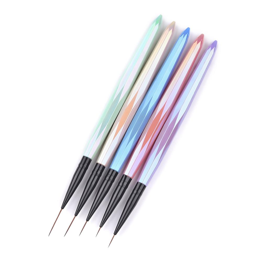 5шт красочная кисть для рисования подводки для ногтей ручка для маникюра полосатая ручка для рисования цветов акриловая тонкая ручка для рисования подводки для ногтей