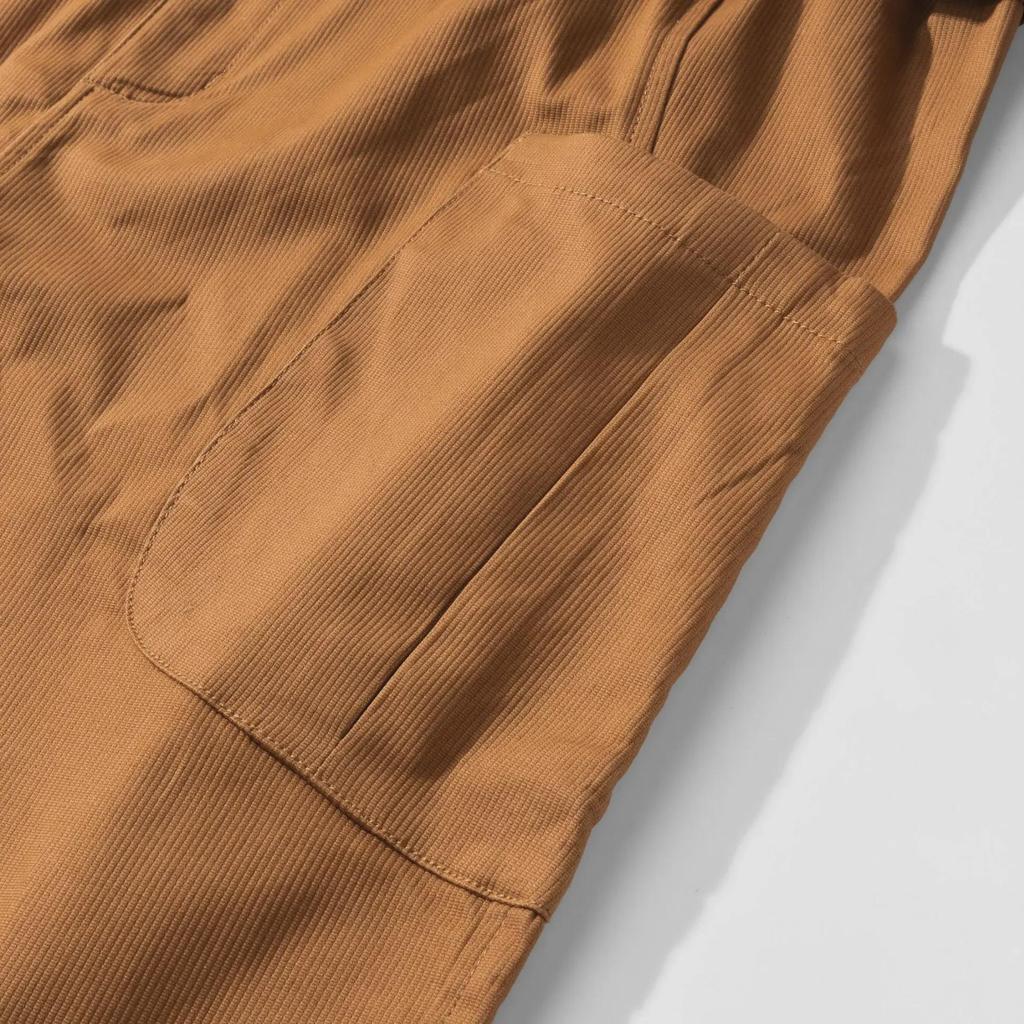 Nijiang American Retro Loose Khaki BF Straight Bib Overalls - Men's Casual One-Piece Long Pants