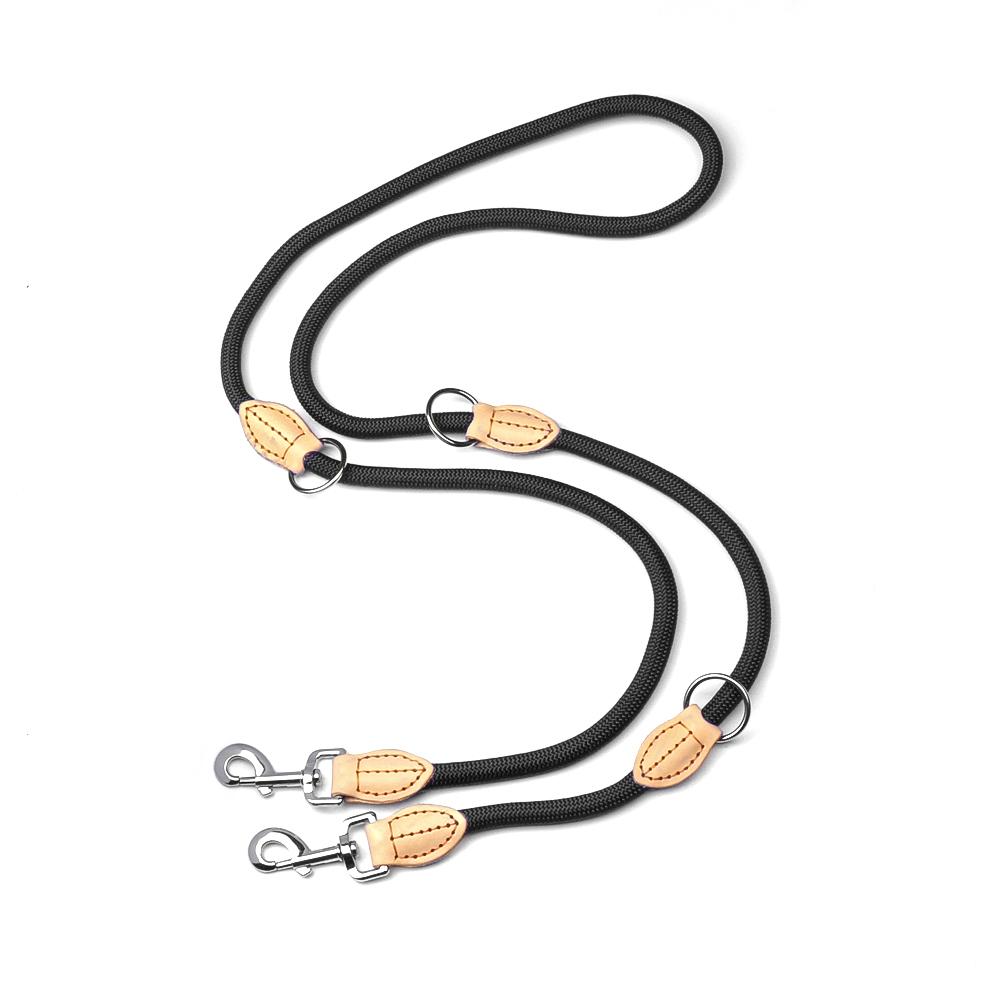 2-е поколение многоцелевых поводков для больших собак, средний регулируемый и нейлоновый роскошный поводок без помощи рук для 2 собак
