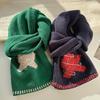 Festive Snowflake & Stars Jacquard Knit Scarf - Warm Winter Neck Warmer, Perfect Christmas Gift for Women