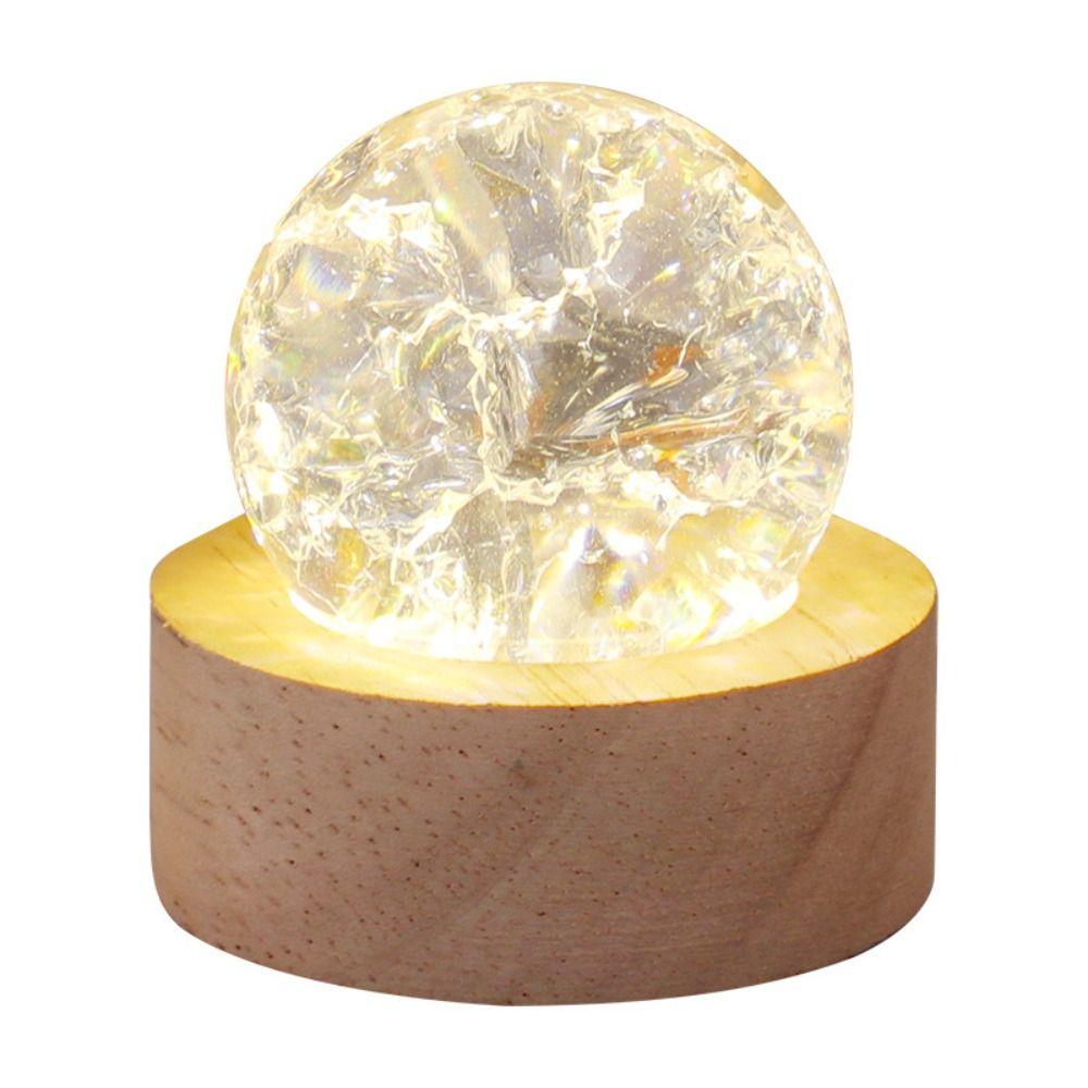 Detachable Luminous Crystal Ornaments Shiny Glaze Beads Glass Sphere Figurine Xmas Gift