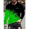 Colorful Starry Sky 3D Printed Men's Crewneck Long Sleeve Urban Street Fashion Trend Men's T-shirt Loose Casual Men's Shirt