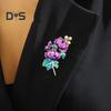 Brooch Pin Flower Shape Faux Pearls Decor Enamel Pin Fine Craftsmanship Collar Coat Badge Clothing Decoration