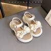 Girls Summer Sandals Sweet Princess Cute Butterfly-knot Bowtie Kids Open Toes Beach Shoes Soft Children Summer Sandals 26-37 New