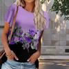 Женская летняя футболка с цветочным принтом в стиле ретро, футболки с коротким рукавом, повседневные топы с принтом