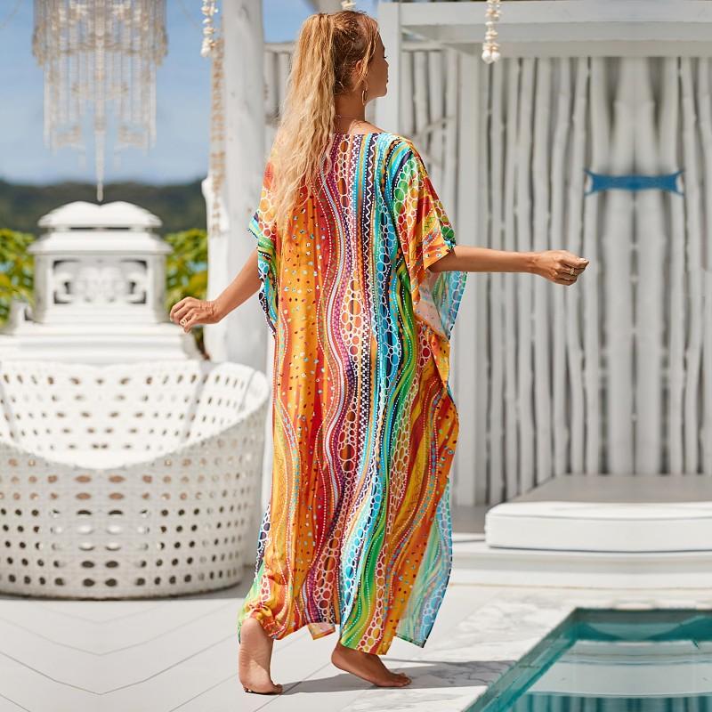 EDOLYNSA Длинное пляжное платье, накидки для женщин, парео де пляж, купальник, пляжные саронги, купальники, кафтан, пляжная одежда Q1476
